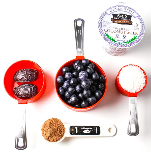 Blueberry Coconut Smoothie ingredients