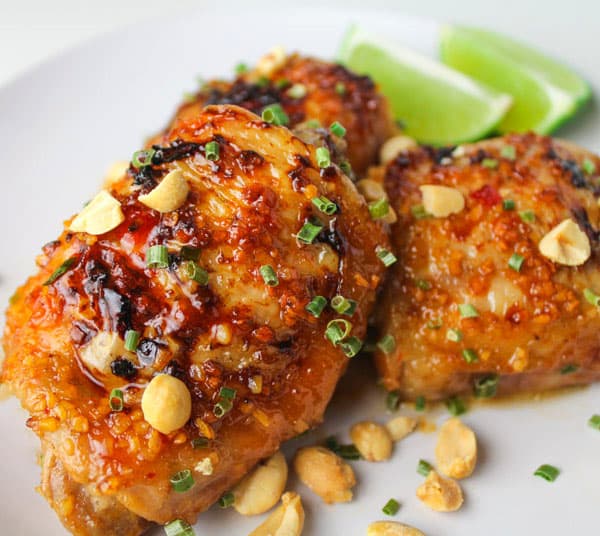 Thai Chicken Thighs that are super easy to make and finger lickin' good! | Tastefulventure.com