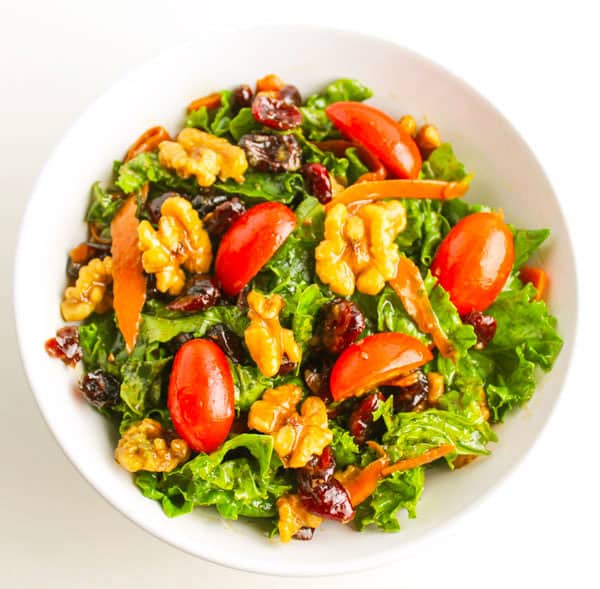 This Winter Kale Walnut and Cranberry Salad 