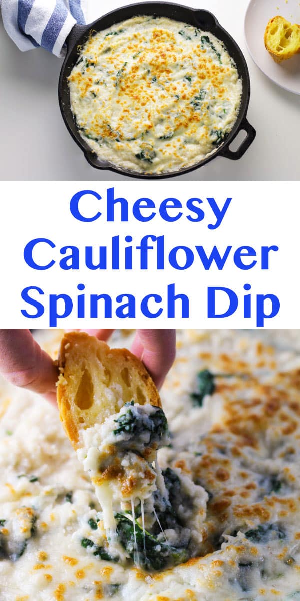 Cheesy Cauliflower Spinach Dip 