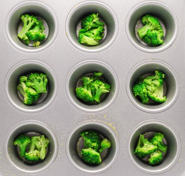 broccoli in muffin tin