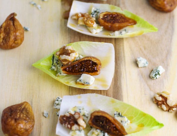 Endive with Blue Cheese Figs Walnuts and Honey