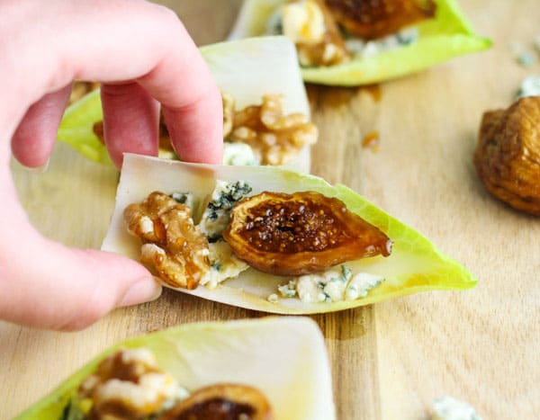 Endive with Blue Cheese Figs Walnuts and Honey