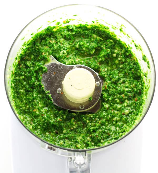 Vegan Kale Pesto blending