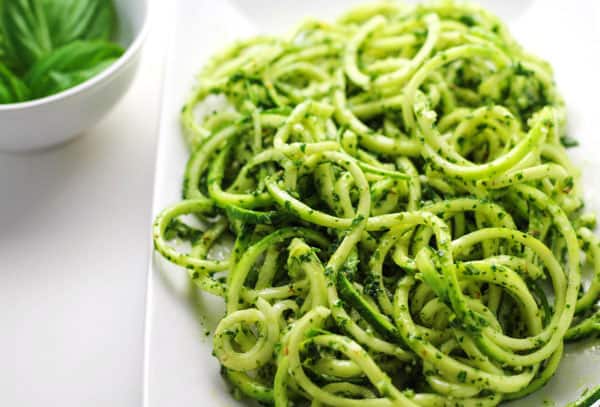 Vegan Kale Pesto with Zucchini Noodles 