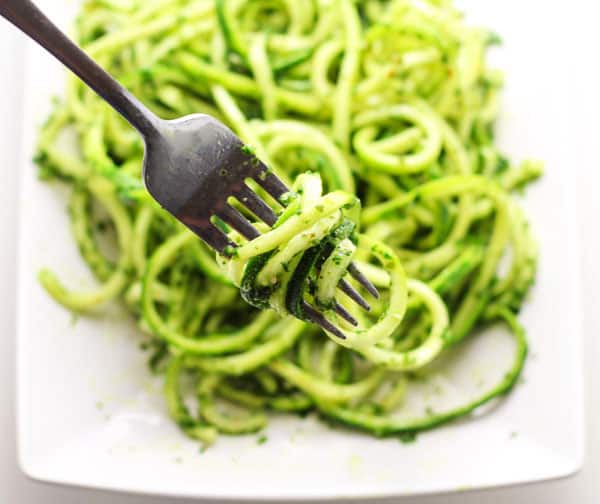 Vegan Kale Pesto with Zucchini Noodles 