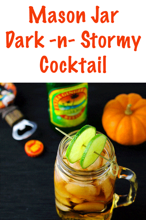 Mason Jar Dark and Stormy Cocktail