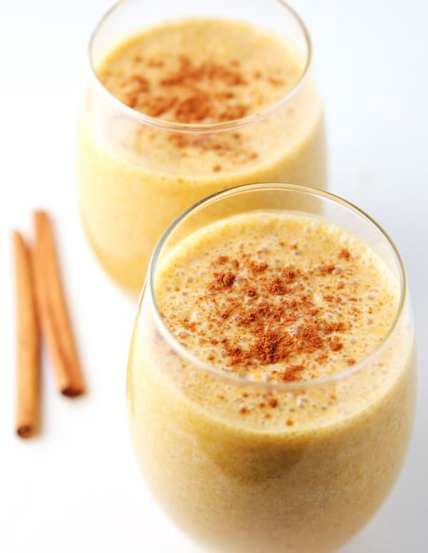 #ad This Cinnamon Turmeric Smoothie is so creamy and delicious! We made this dairy free in partnership with @Silk #PlantBasedGoodness