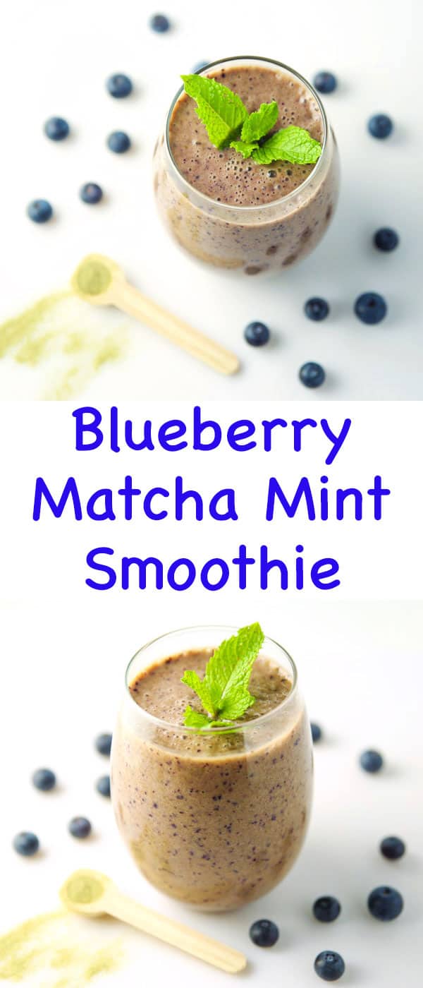 This Blueberry Matcha Mint Smoothie will give you amazing energy! Plus it's Dairy Free! 