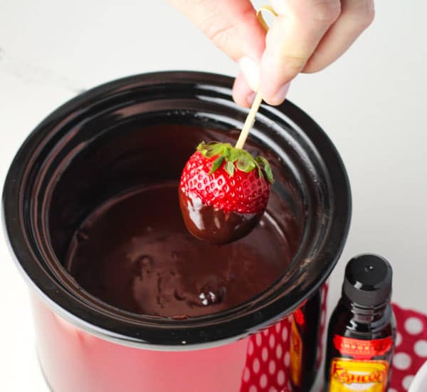 Boozy Chocolate Fondue, this is perfect for date night at home or even Valentine's Day!