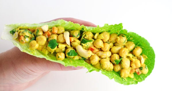 curry chickpea lettuce wraps
