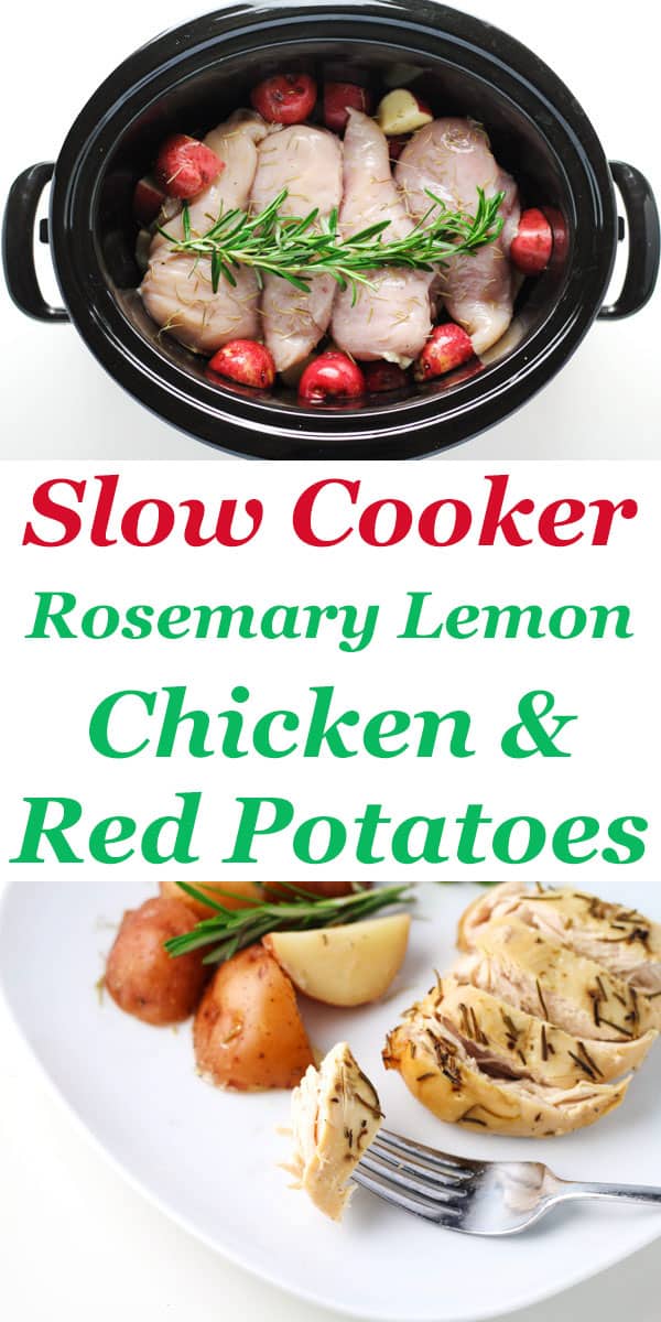 This Slow Cooker Rosemary Lemon Chicken and Red Potatoes is so flavorful. Every bite is bursting with flavor and the Chicken is so tender and juicy! 