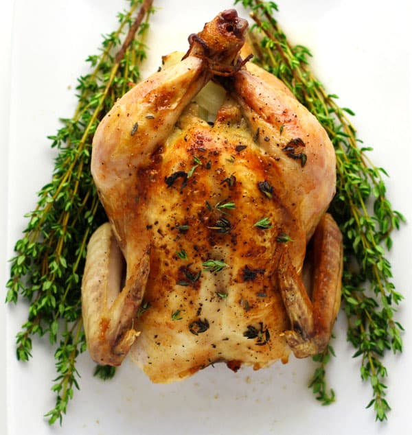 White Wine and Thyme Roasted Cornish Game Hens