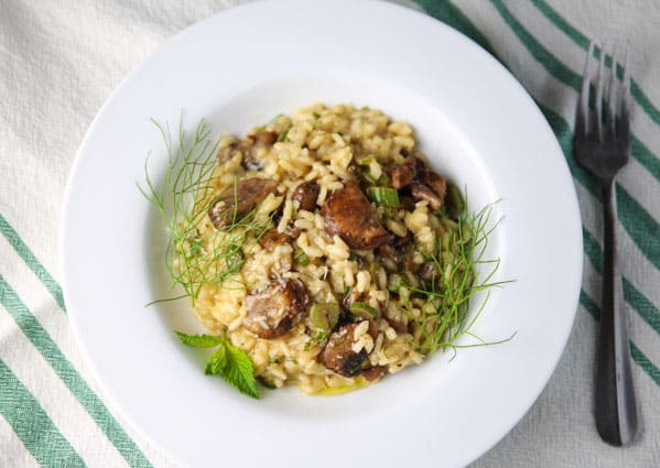 Putting a unique and totally flavorful spin on risotto with this Fennel Mushrooms Lemon and Mint Risotto!