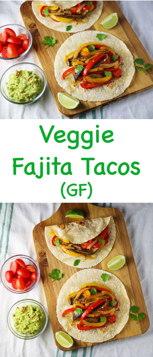 These Veggie Fajita Tacos are super easy to make, filling, and loaded with flavor!