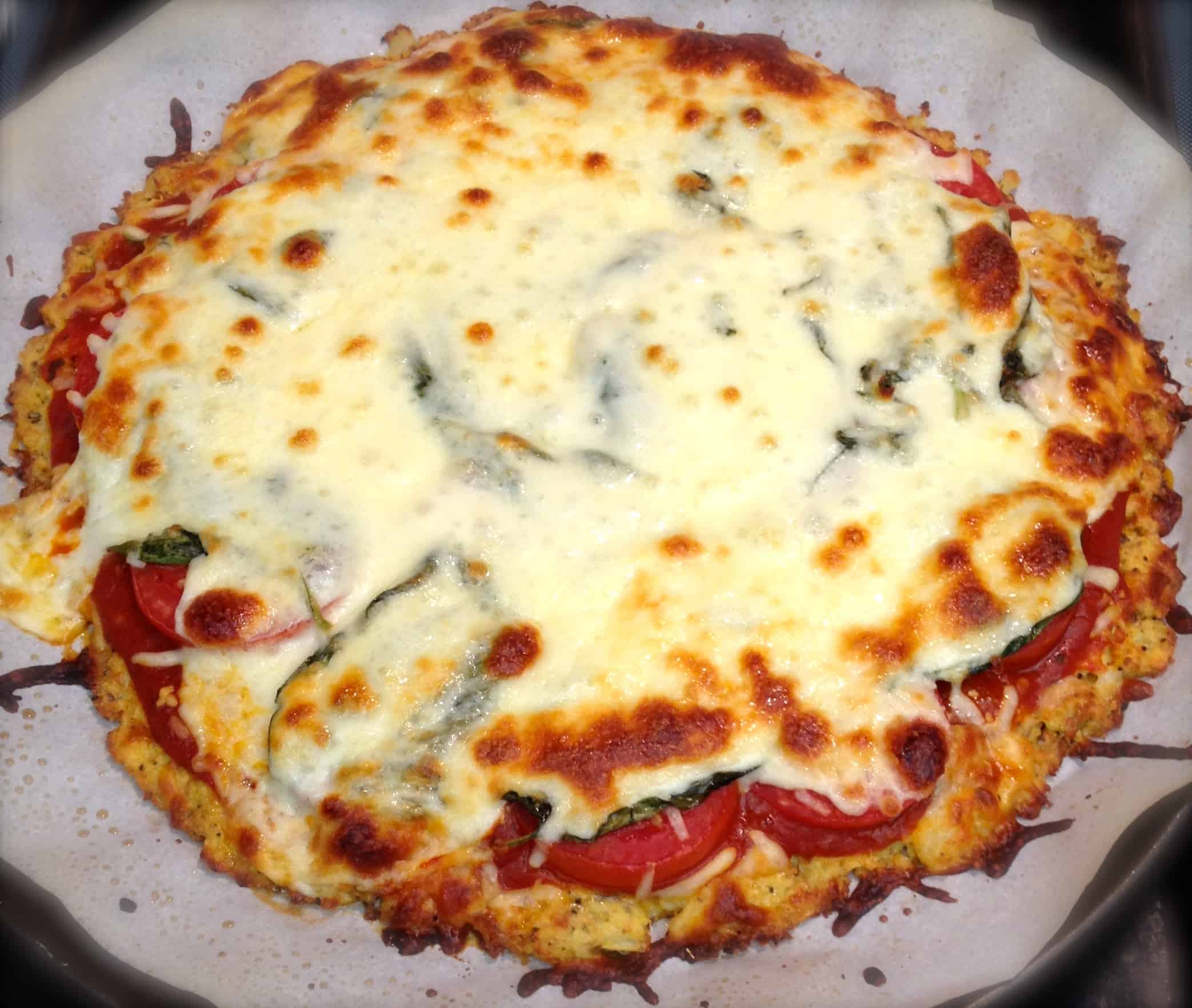 Margherita Pizza with Cauliflower crust - Tastefulventure