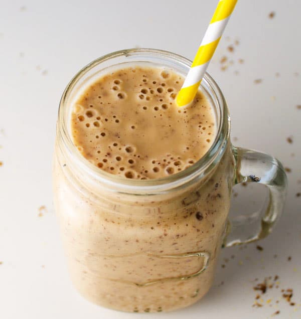 Peanut Butter Banana Smoothie (with Flaxseed Meal) - Tastefulventure