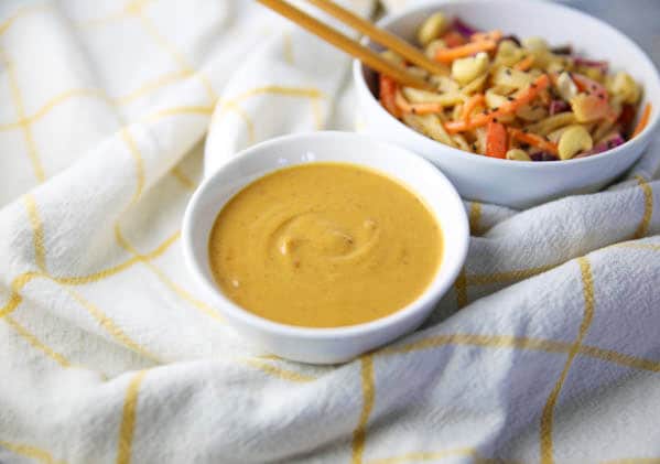 Spicy Peanut Sauce in a bowl