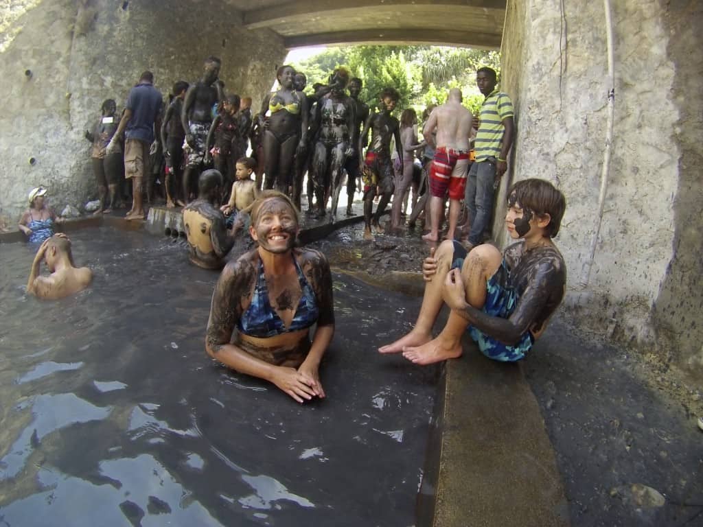 St Lucia sulpher springs mud smear fest