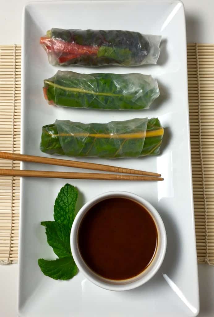 rainbow veggie spring rolls