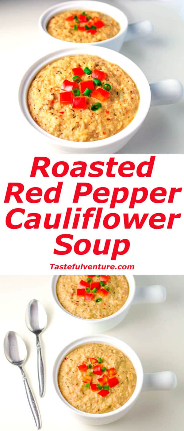 Roasted Red Pepper Cauliflower Soup 