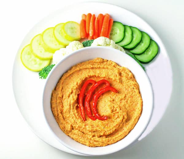 Easy Roasted Red Pepper Hummus