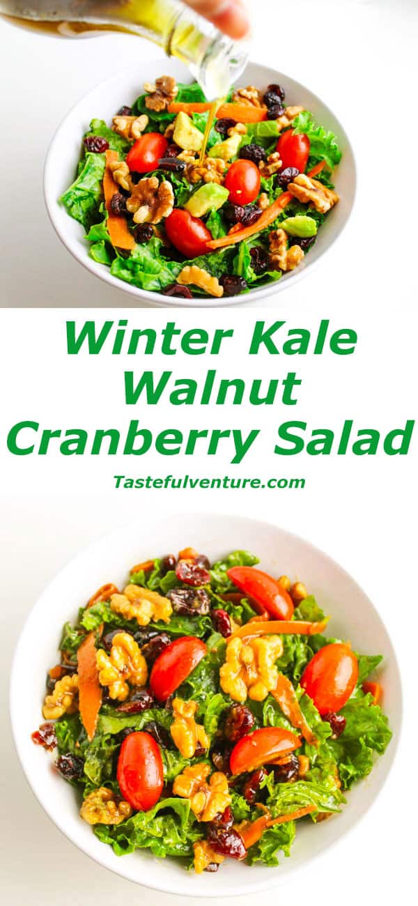 This Winter Kale Walnut and Cranberry Salad 