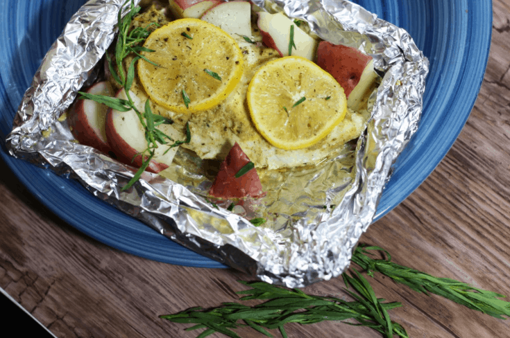 Lemon Mustard Chicken with Red Potatoes in Foil | 15 Easy Foil Packet Recipes