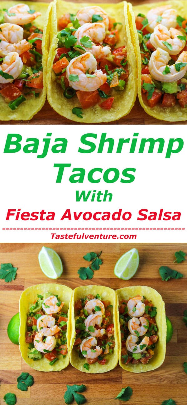 Baja Shrimp Tacos with Fiesta Avocado Salsa