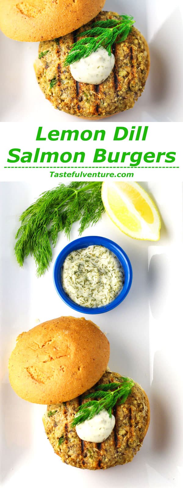 Lemon Dill Salmon Burgers 