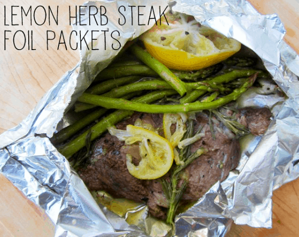 Lemon Herb Steak Foil Packets | 15 Easy Foil Packet Recipes