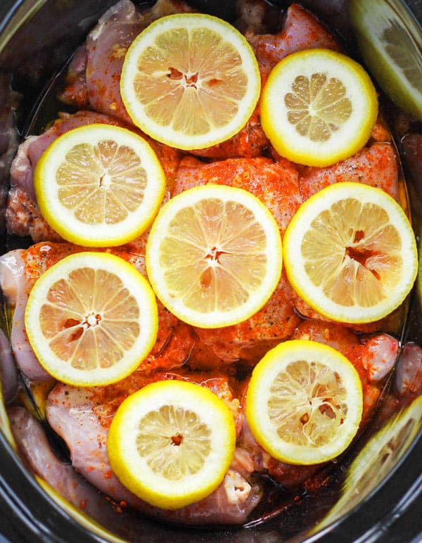 Slow Cooker Lemon Paprika Chicken Thighs 