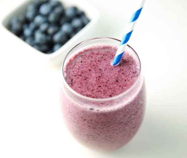 This Blueberry Collagen Smoothie will give you Glowing Skin! So healthy, delicious, and dairy free!