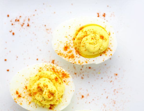 Buffalo Ranch Deviled Eggs ~ These are the first to go at every party I bring them to!