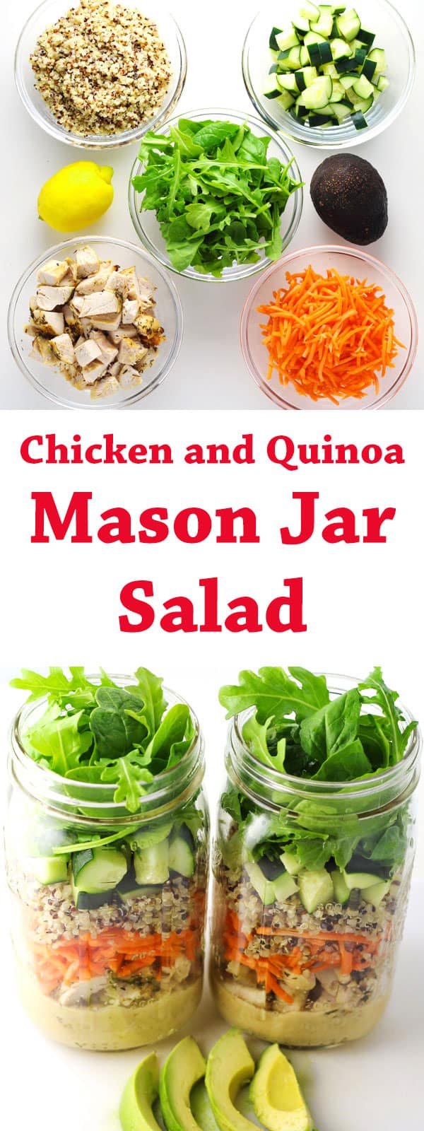 Chicken and Quinoa Mason Jar Salad - Tastefulventure