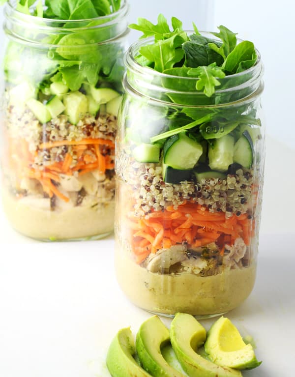 Creamy Greek Chicken Salad in a Jar - Healthy Meal Prep Recipe