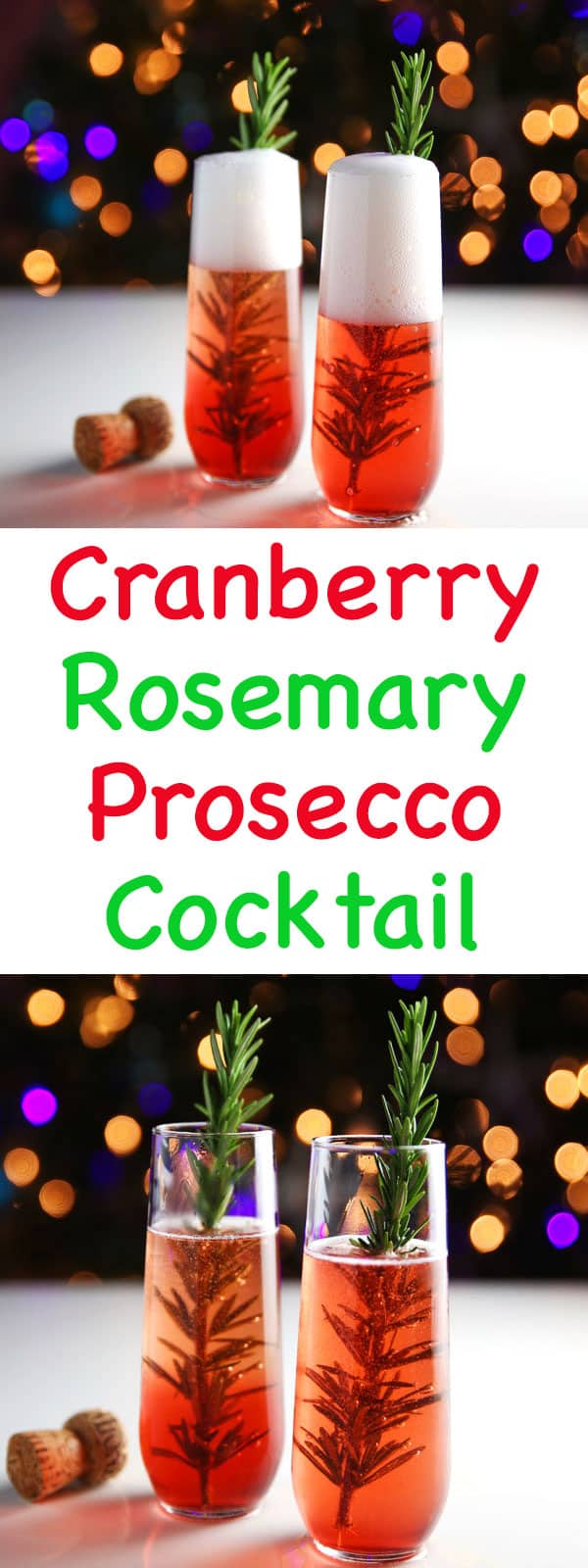 Cranberry Rosemary and Prosecco Cocktail - This is the perfect Holiday Cocktail and is so easy to make!