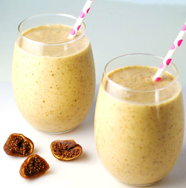 This Fig and Almond Butter Smoothie is made with 4 simple ingredients and is Dairy Free!