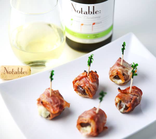 Msg 4 21 + Holiday Appetizers and Wine Pairings - Cucumber Dill Smoked Salmon Bites and Prosciutto Wrapped Figs paired with Notable Chardonnay is the perfect pairing! #ad #Chardonnation #NotableHoliday