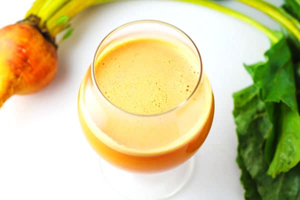 Liver Cleansing Golden Beet Juice made with fresh Beets, Carrots, Apples, and Ginger. This is such a great Detoxing Juice!