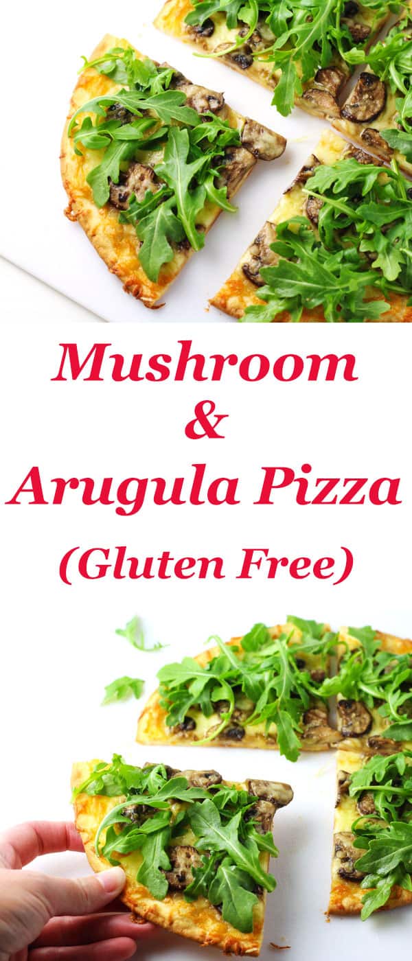Mushroom and Arugula Pizza (Gluten Free) - This is such a simple and healthy pizza to make on a busy night! 