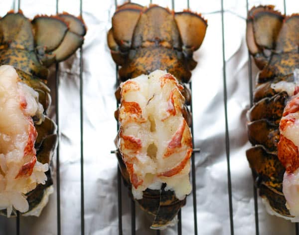 Lobster tails on wire rack