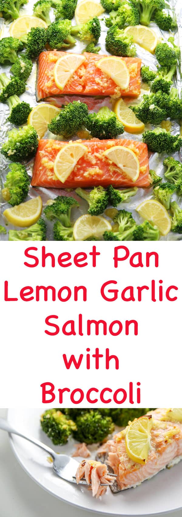 Sheet Pan Lemon Garlic Salmon With Broccoli - Tastefulventure