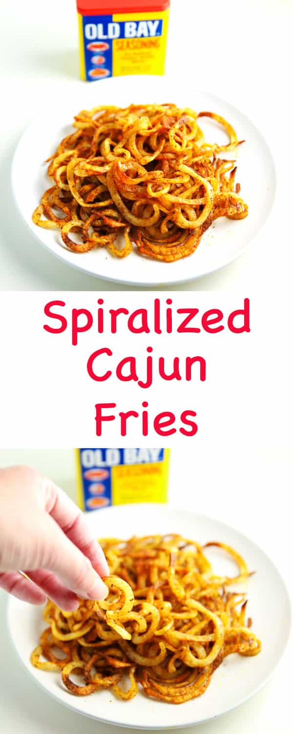 These Spiralized Cajun Fries are so easy to make and are so addicting!