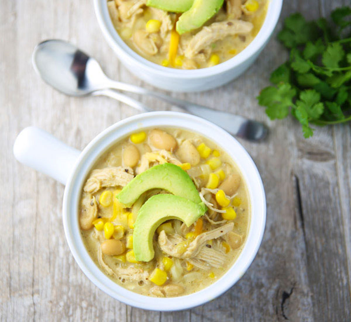 White Chicken Chili in a bowl