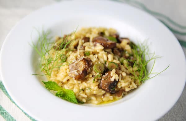 Putting a unique and totally flavorful spin on risotto with this Fennel Mushrooms Lemon and Mint Risotto!