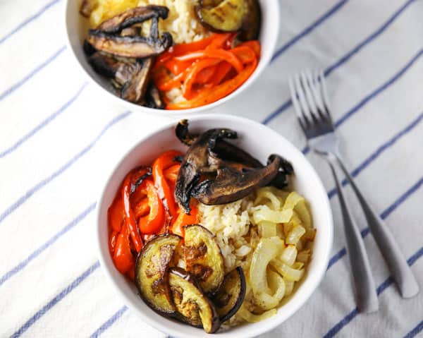 Roasted Vegetables and Rice Bowls, so delicious, healthy, and perfect for meal prepping!