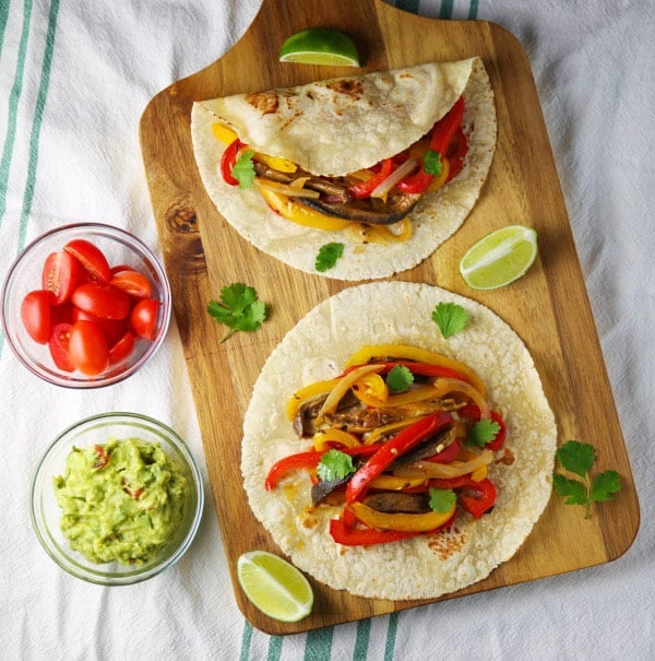 These Veggie Fajita Tacos are super easy to make, filling, and loaded with flavor!