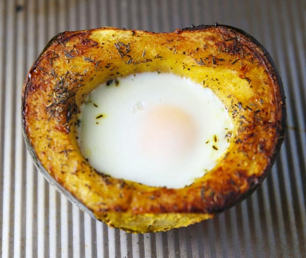 Roasted Acorn Squash with Baked Eggs is perfect for breakfast, brunch, or anytime of the day!