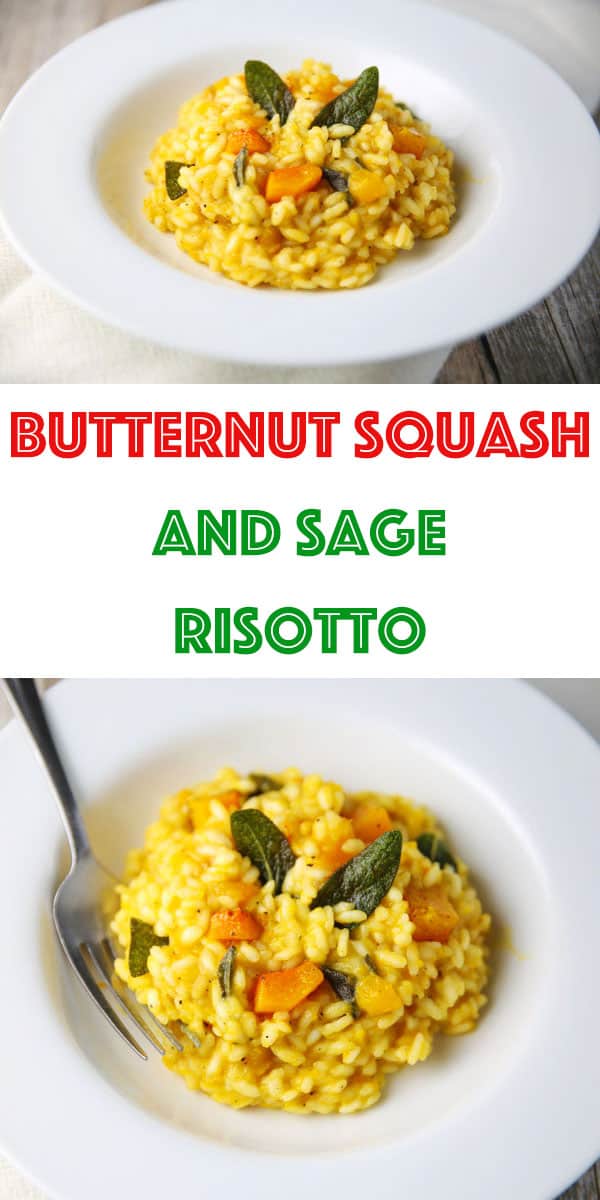 This Butternut Squash and Sage Risotto is the perfect dish for fall! It's super easy to make, so savory, and so comforting!